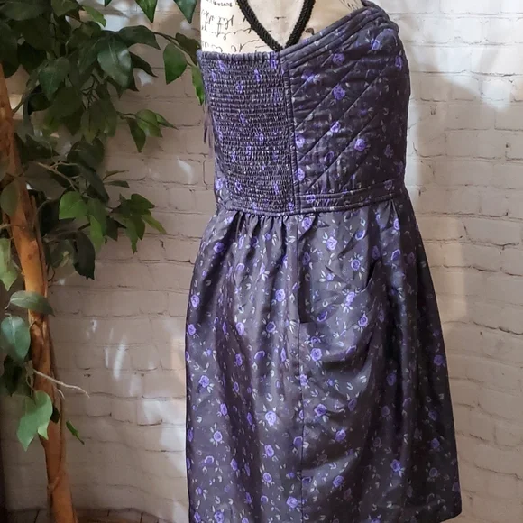 Rebecca Taylor 100% Silk Quilted Floral Dress 12 - Picture 5 of 11